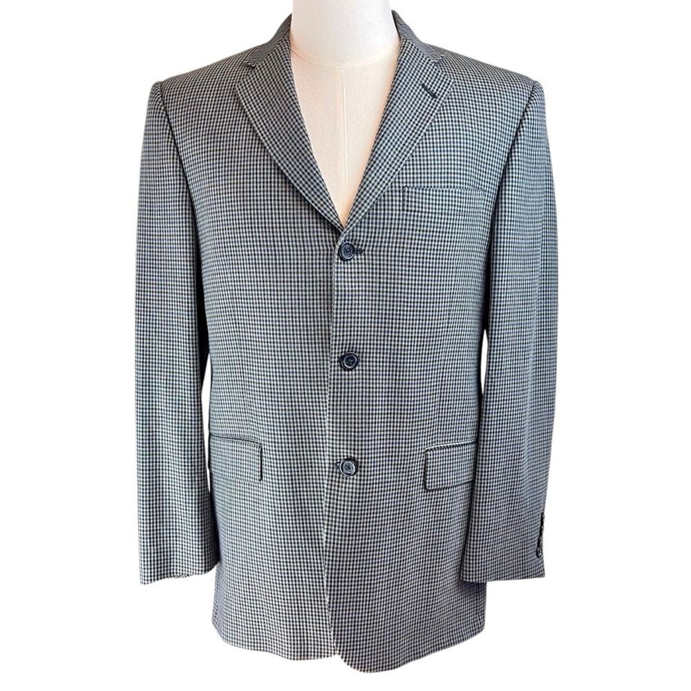 BURBERRY London Blazer 40 R Heritage Plaid Wool Silk Bond Street Classic Luxury